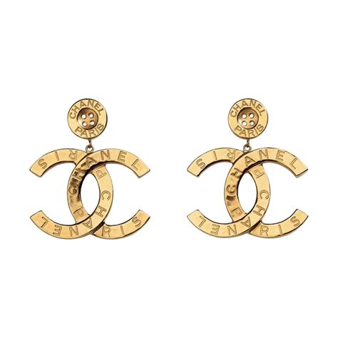 chanel button earrings 2020|chanel earrings letters price.